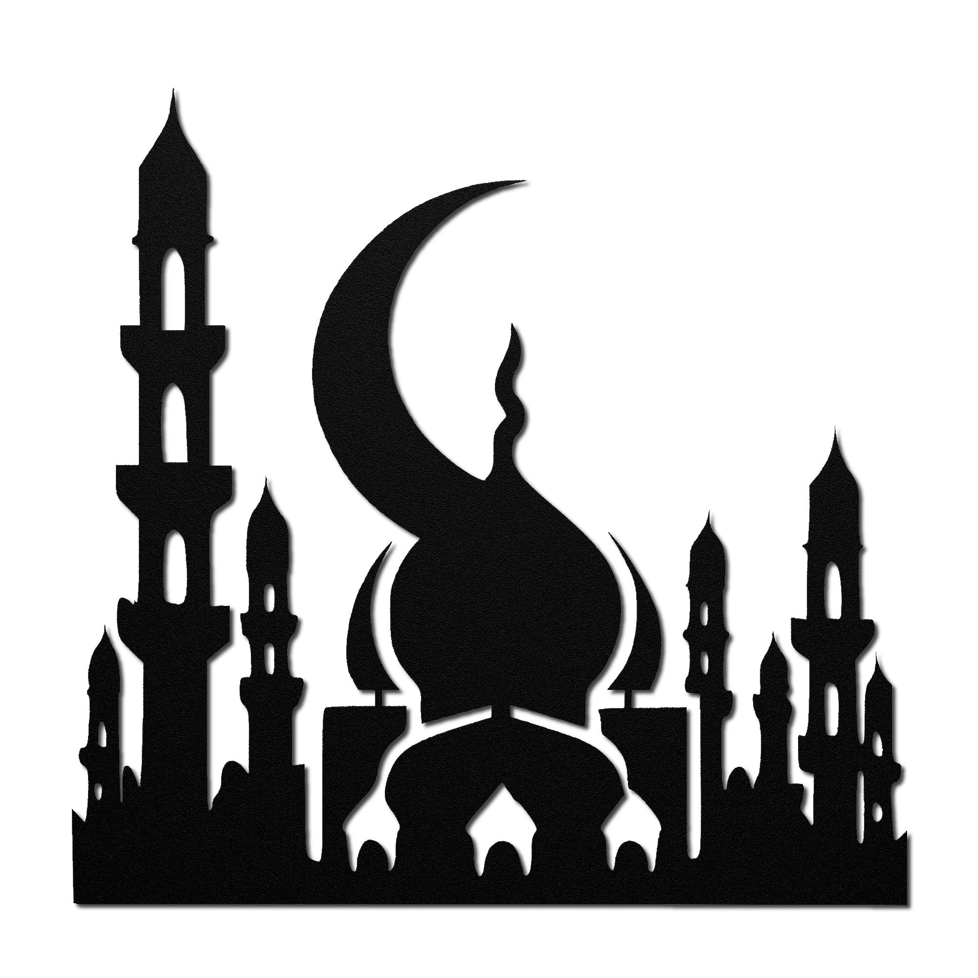 Moonlit Mosque Skyline Metal Wall Art