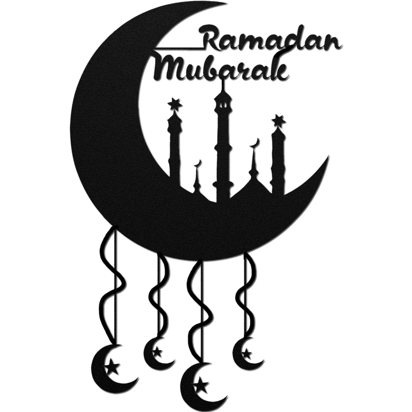 Ramadan Mubarak Crescent Moon Metal Wall Art